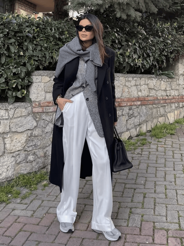 鞋 ” 越慵懒穿越高级！冬天 “ 阔腿裤+运动(图5)