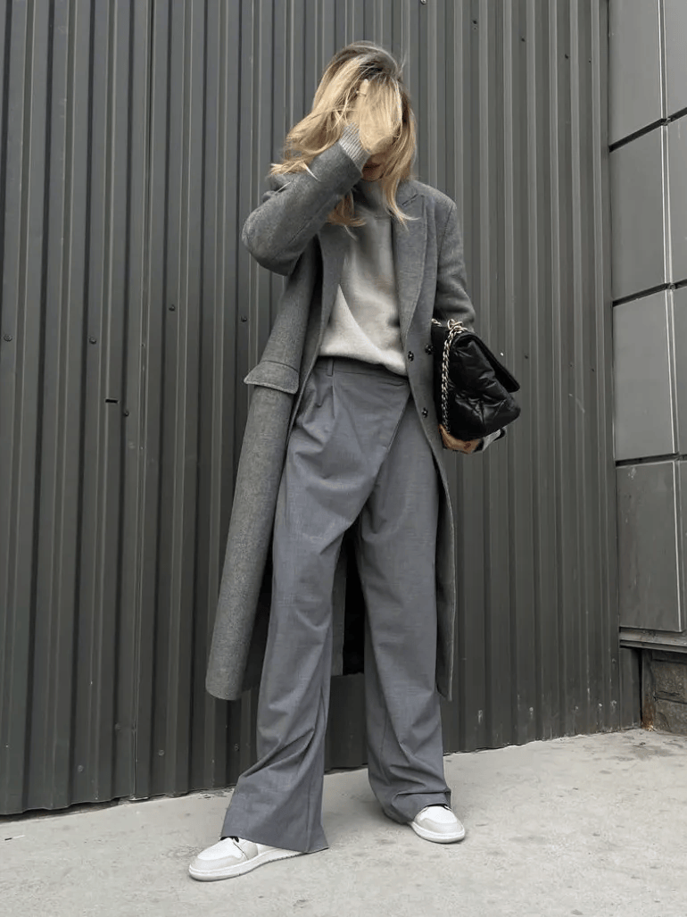 鞋 ” 越慵懒穿越高级！冬天 “ 阔腿裤+运动(图6)