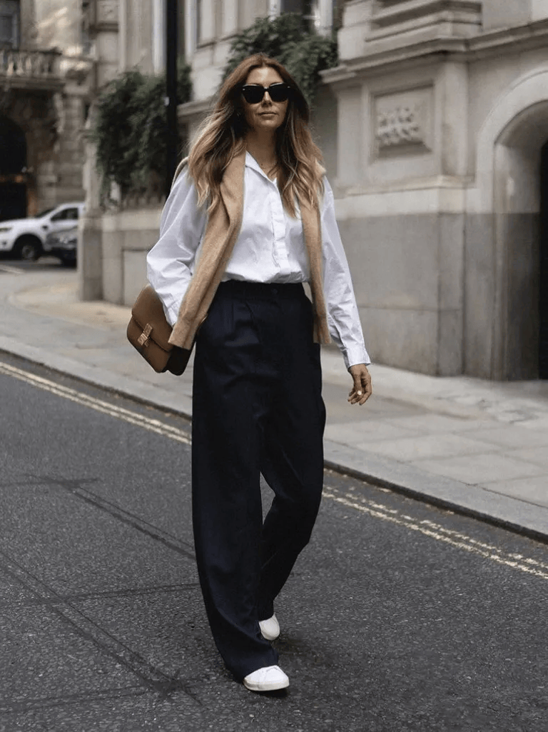 鞋 ” 越慵懒穿越高级！冬天 “ 阔腿裤+运动(图11)