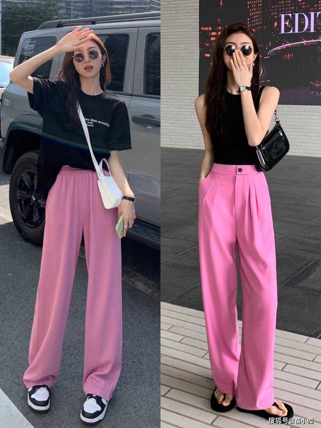 腿裤”就够了这样穿百搭还显瘦夏季裤子没必要买太多“1条阔(图8)